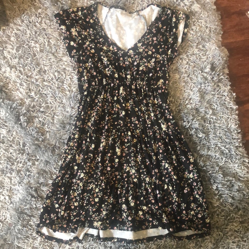 No Boundaries Black Floral Kids Dress